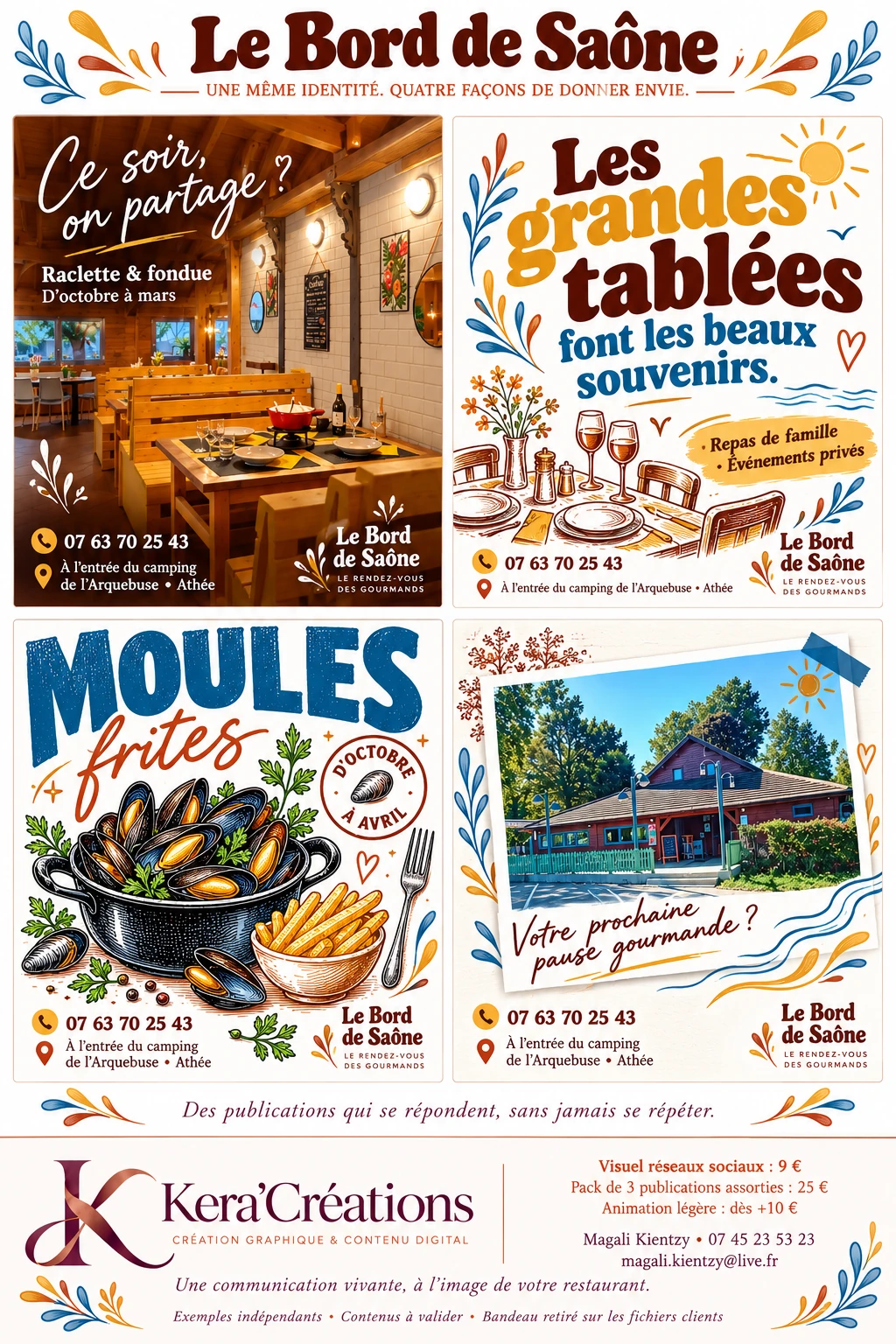 Un restaurant dans le fil d’actualité — Collection réseaux sociaux