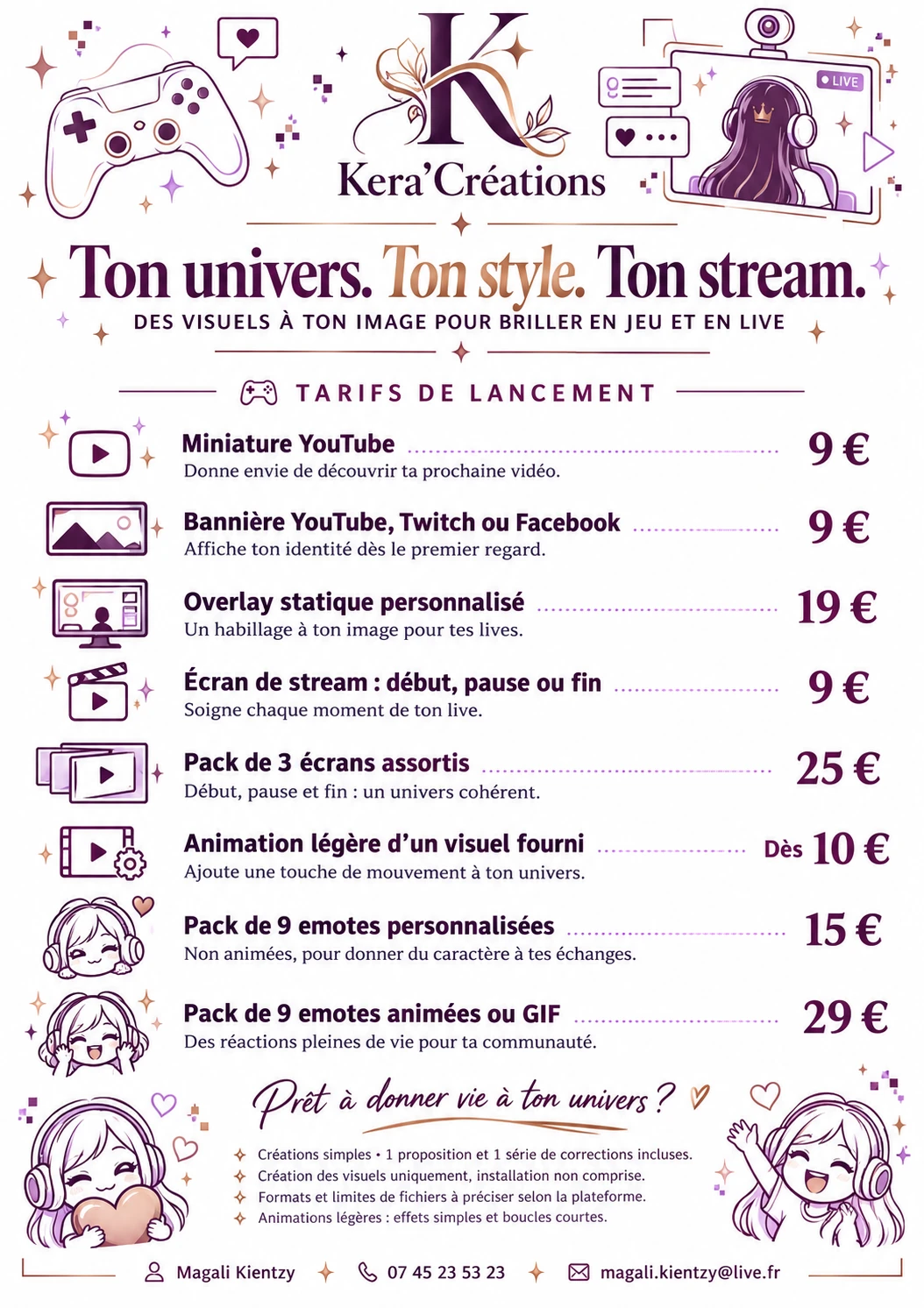 Fiche des tarifs Gaming & streaming