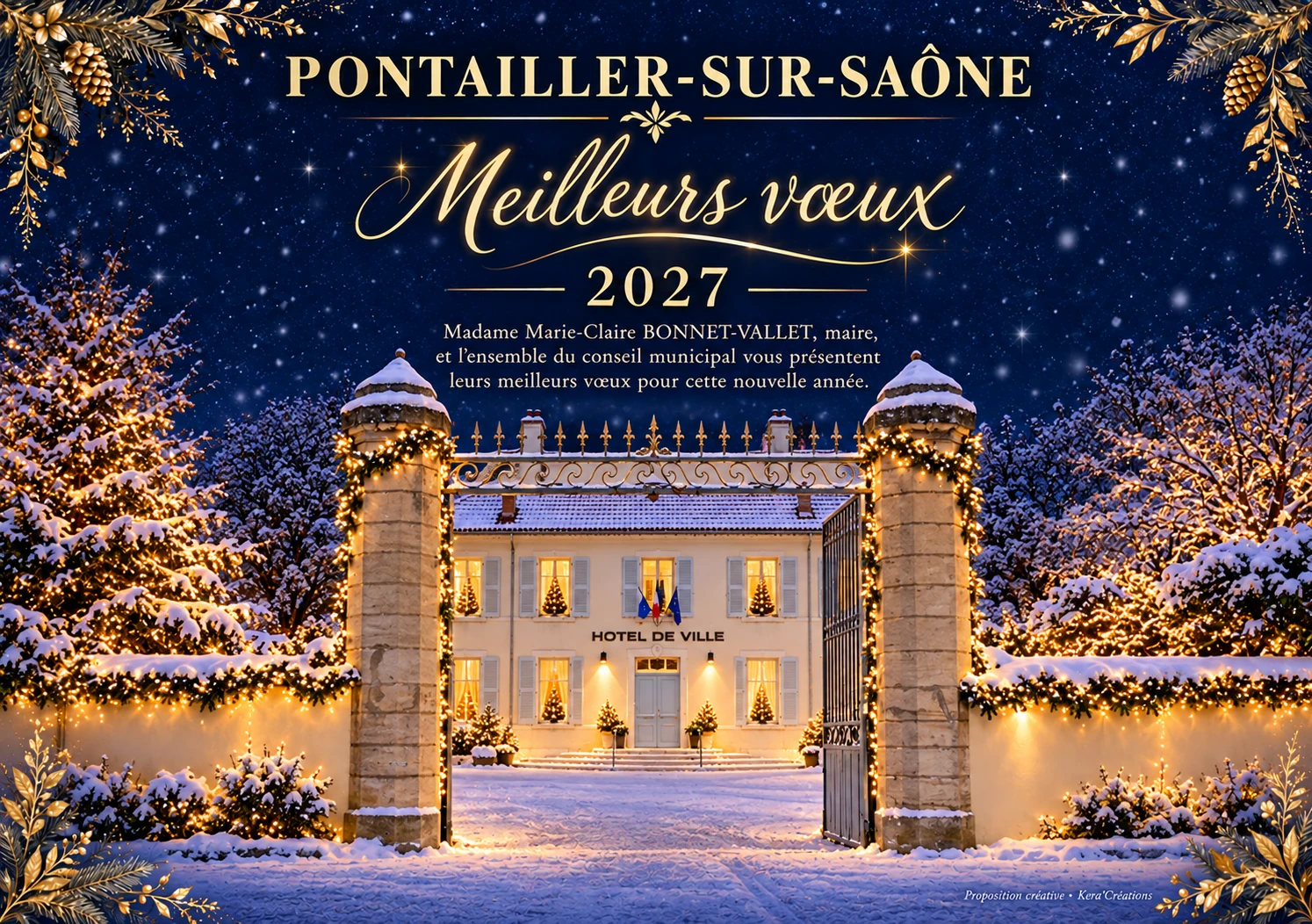 Pontailler, éclats de nuit — Carte de vœux