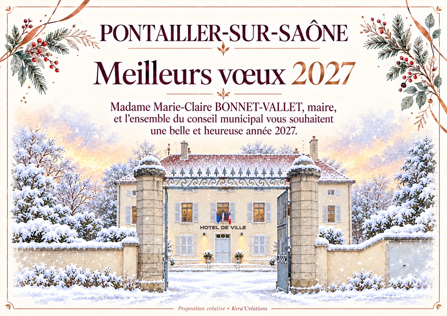 Pontailler, douceur hivernale — Carte de vœux