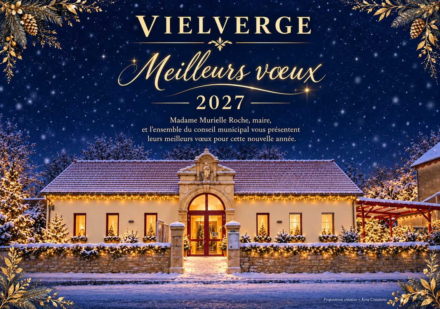 Vielverge, une nuit de fête — Carte de vœux